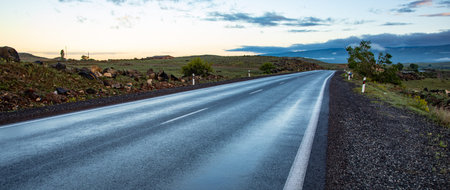 The road curves beautifully in the morning and evening.