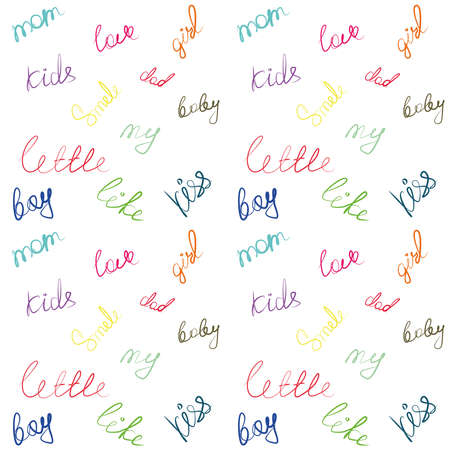 Seamless background with different words. Vector illustration.のイラスト素材