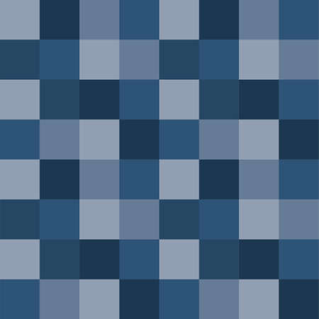 Seamless repeating pattern of squares in different shades of blue. Background for interior design, fabric, clothing, paper.のイラスト素材