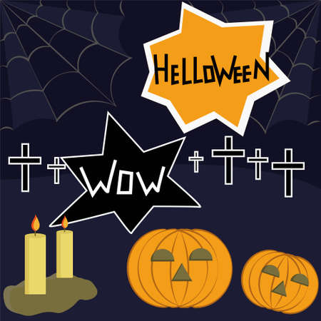 Vector illustration on the theme of Halloween.のイラスト素材