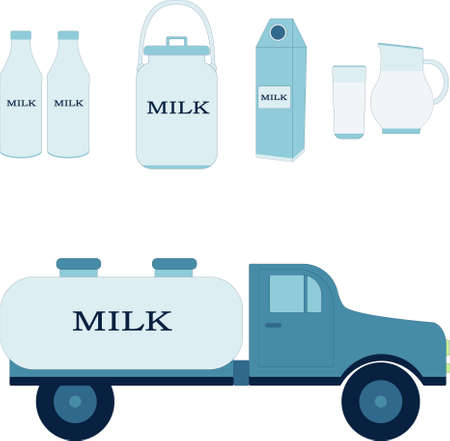Vector on the theme of milk on  whiteのイラスト素材