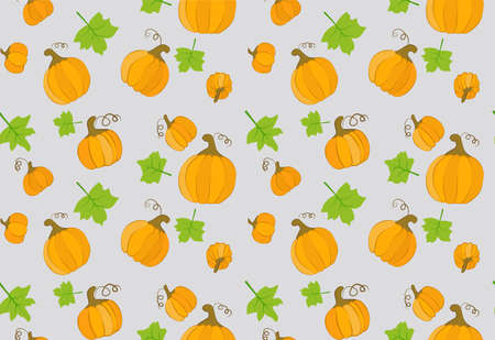 Pumpkin seamless patterns of various shapes and sizes.のイラスト素材