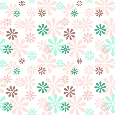 Vector seamless cute minimalistic delicate floral pattern.のイラスト素材