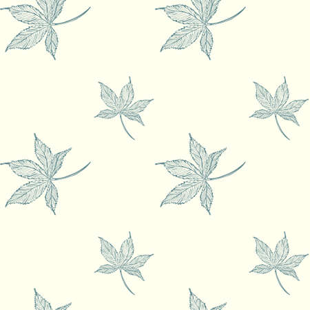 Seamless background with leaves. Vector repeating pattern of leaves. Background for interior design and packaging.のイラスト素材
