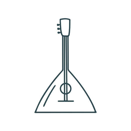 Musical instrument balalaika doodle style isolated vector illustration. Traditional folk string instrument for music. Hand drawn simple silhouetteのイラスト素材