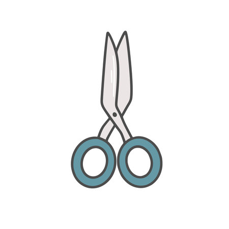 Hand drawn paper scissors clip art. Cutting scissors simple doodle sketch style illustration. Item for cutting, isolated vectorのイラスト素材