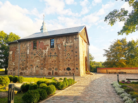 Kalozha church in Grodno Belarus. Ancient stone wooden religious building. Historical heritage....