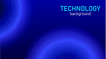 Technology background with moving light particles. Futuristic design template for science, cyberspace, artificial intelligence, development, technology and future. Vector graphic horizontal layoutのイラスト素材