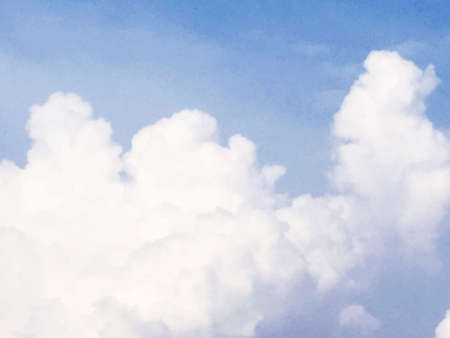White clouds and blue sky background.