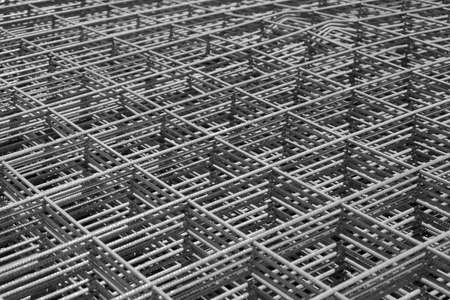 Rusty metal armature net for building construction.
