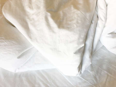 Soft smooth white silk fabric background. Fabric texture.の写真素材