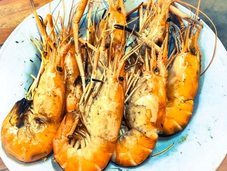 Grilled shrimp seafood of Thailand.の写真素材