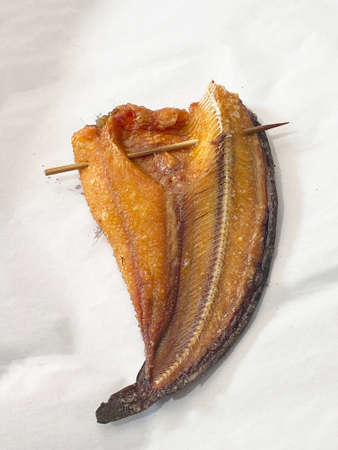Sun dried fresh catfish background.の写真素材