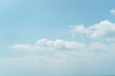 could and blue sky background.の写真素材