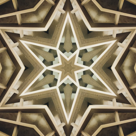 Kaleidoscope, symmetrical, star shape. Series of abstract kaleidoscope patterns. Set of 6の写真素材