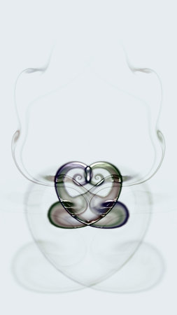 Imitation of liquid texture, liquid paint - design element on a light background - ink spots of a fancy symmetric shape, an element with stains and a swirlsの写真素材