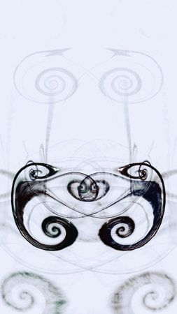 Imitation of liquid texture, liquid paint - design element on a light background - ink spots of a fancy symmetric shape, an element with stains and a swirlsの写真素材