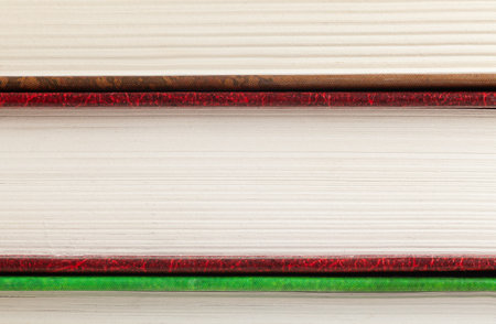 Macro photo of closed book pages, paper texture from the front, background