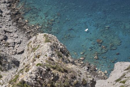 Rocky coast of western Creteの写真素材