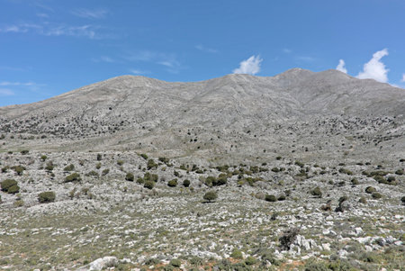 Selena is a Mountain in Lasithi in the Crete Region, Greeceの写真素材