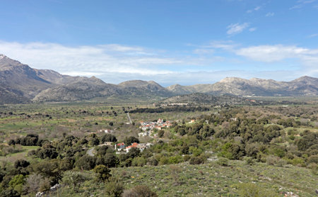 The Plateau of Lassithi Crete: Located within the prefecture of Lassithi in Crete and spread over an area of 25 square kilometersの写真素材