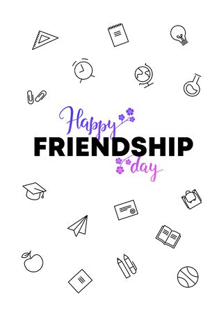 Vector School Gradient Friendship Day Banner Black And Violet To