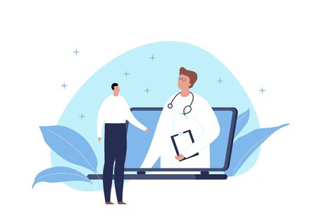 Vector Modern Flat Online Medicine Banner Template Illustration
