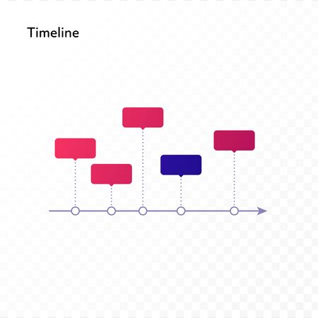 Infographic design element collection. Vector flat color illustration. Timeline above line isolated on white to transparent background. Design for ui, scientific poster, marketing, presentation.のイラスト素材