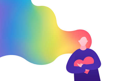 Lgbtq pride month concept. Vector flat person illustration.のイラスト素材