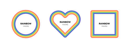 Lgbtq pride month flag concept. Vector flat illustration set.のイラスト素材