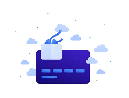 Online shopping, global gift delivery service and loyalty program concept.のイラスト素材