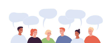 Diversity community concept. Vector flat people illustration. Crowd of man and woman diverse...