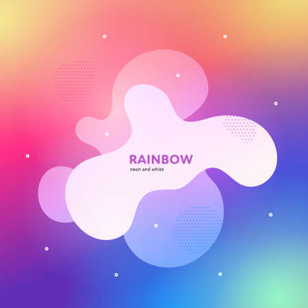 Abstract fluid banner template. Vector vivid color illustration. Liquid frame on rainbow color background. Design elementのイラスト素材