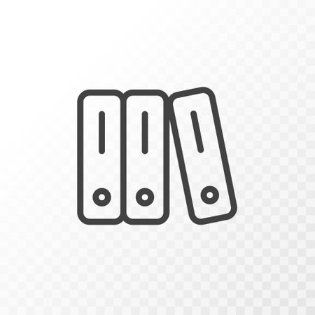 Outline style ui icons collection. Vector black linear illustration. Document folder or archive organizer symbol isolated on background. Design element for business, education, industry.のイラスト素材