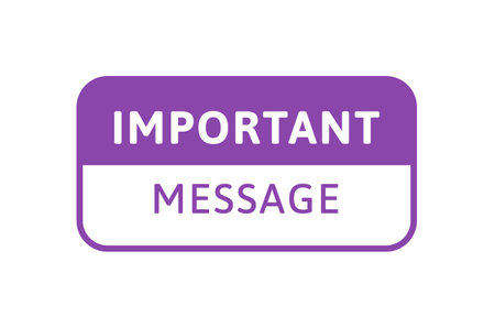 important message sign. Vector modern color illustration. Violet rectangle frame with text isolated on white background. Design for banner, poster, web.のイラスト素材