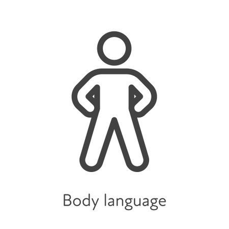 Outline style ui icons soft skill for business collection. Vector black linear illustration. body language. Man in strong confident pose symbol isolated. Design for corporate trainingのイラスト素材