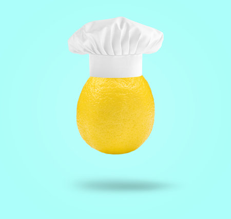 Modern art collage. Lemon Chef. A modern food conceptの写真素材