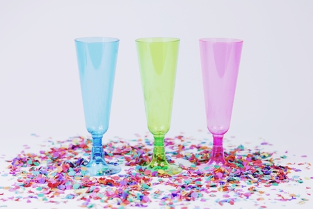 Glasses with confettiの写真素材