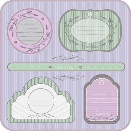 vector color picture labels, Provence, lavenderのイラスト素材