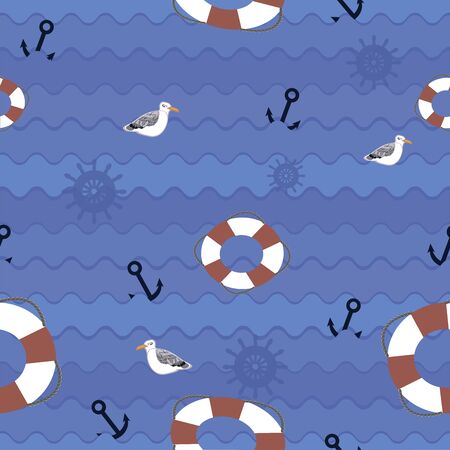 vector color picture, sea theme. patternのイラスト素材