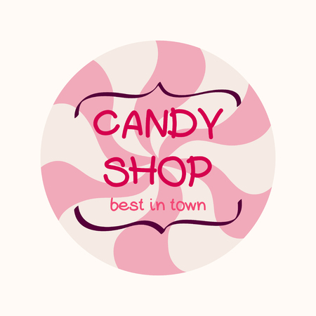 Cute Banner Made Of Doodle Caramel Candy With Text Box In Shape Of