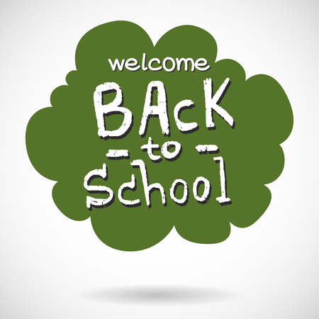 Hand drawn comic speech bubble with Back To School lettering.のイラスト素材