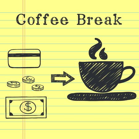 Coffee break doodlesのイラスト素材