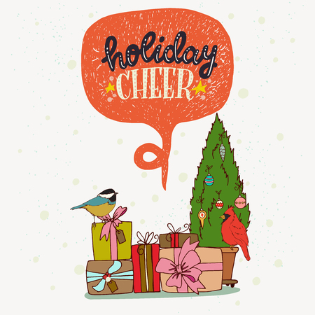 Holiday Cheer hand letteringのイラスト素材
