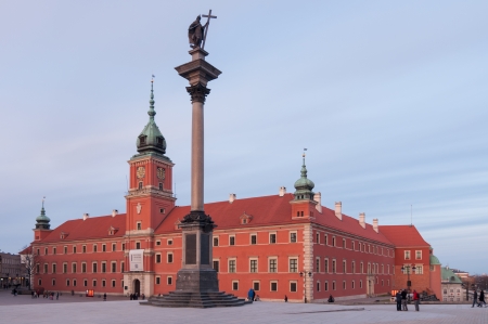 Royal Castle in Warsaw and Sigismund s Columnのeditorial素材