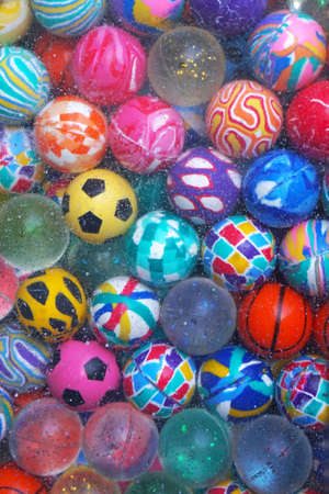 Bunch of various bouncing balls for kidsの写真素材