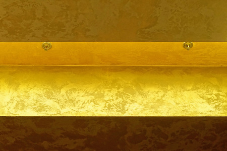 Two fire sprinklers at golden ceilingの写真素材