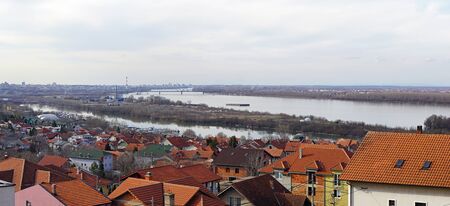 Danube river panorama from Visnjica in Belgrade Serbia