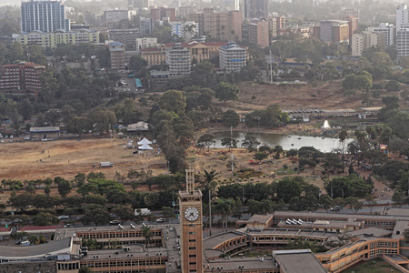 Cityscape from high building in Nairobi Kenyaのeditorial素材