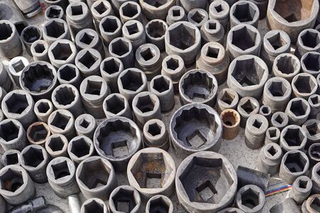 Various sizes of socket hex tools equipment